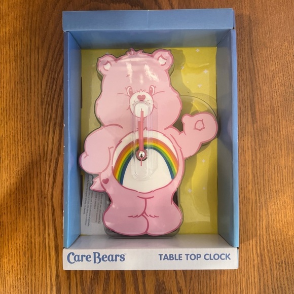 Carebears Cheer Bear Side Table Clock, Pink, 5โx8โ, Battery Operated, Analog - Picture 3 of 3